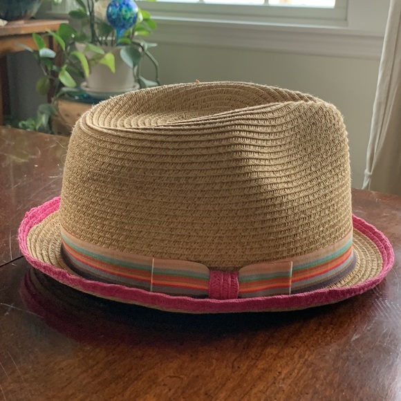 Pink Paper hat Beach Pool Vacation hat w vintage The Palms matchbook - Picture 3 of 8